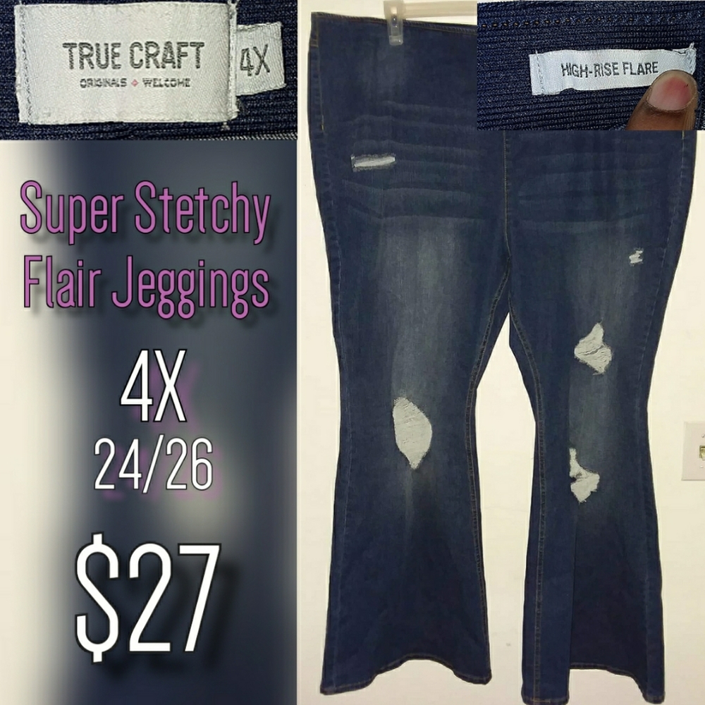 Distressed Super Flare Jeggings